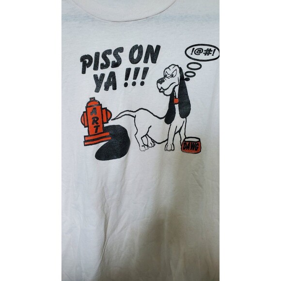 VINTAGE 90s Funny Graphic Cleveland Browns Art Modell Tee Shirt White XL Cotton - Picture 2 of 4